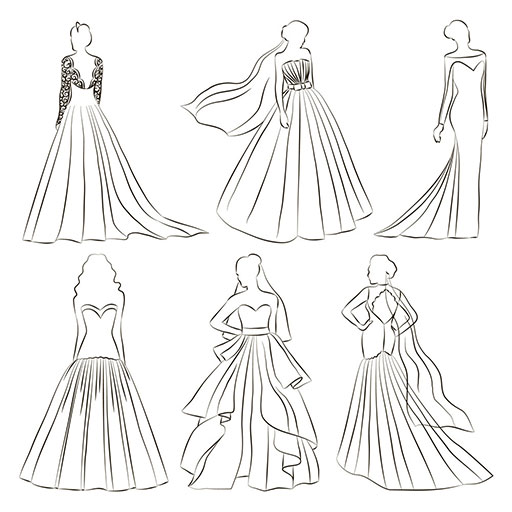 مراحل طراحی لباس عروس